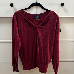 Daytrip Burgundy Twist Front Blouse